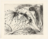 Artist: BOYD, Arthur | Title: Nebuchadnezzar with beast and cornstalks. | Date: (1968-69) | Technique: drypoint, printed in black ink, from one plate | Copyright: This work appears on screen courtesy of Bundanon Trust