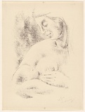 Artist: b'MACQUEEN, Mary' | Title: b'Mother and child' | Date: 1961-62 | Technique: b'lithograph, printed in brown ink, from one plate' | Copyright: b'Courtesy Paulette Calhoun, for the estate of Mary Macqueen'