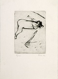 Artist: MADDOCK, Bea | Title: Cripple IV. | Date: December 1966 | Technique: drypoint, printed in black ink, from one copper plate