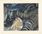 Artist: b'Robinson, William.' | Title: b'Creation landscape - Man and the Spheres II.' | Date: 1991, September, October, November | Technique: b'lithograph, printed in colour, from 10 stones [or plates]'