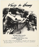 Artist: Megalo International Screenprinting Collective. | Title: Voices for Harmony - Bitumen River Gallery | Date: 1983 | Technique: screenprint, printed in black ink, from one stencil