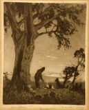 Artist: LINDSAY, Lionel | Title: Breakfast | Date: 1923 | Technique: softground etching and aquatint, printed in black ink, from one plate | Copyright: Courtesy of the National Library of Australia