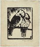Artist: b'PRESTON, Margaret' | Title: b'Kookaburras' | Date: 1923 | Technique: b'woodcut, printed in black ink, from one block' | Copyright: b'\xc2\xa9 Margaret Preston. Licensed by VISCOPY, Australia'