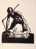 Artist: Fasken, Myrtle. | Title: Shearing No.3. | Date: (1929) | Technique: wood-engraving, printed in black ink, from one block | Copyright: © The Estate of Myrtle Fasken