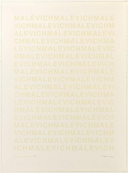 Artist: PARR, Mike | Title: Malewitsch 2002. | Date: 2002 | Technique: screenprint, printed in light gold ink, from one stencil