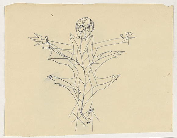 Artist: b'Hirschfeld Mack, Ludwig.' | Title: bDying leaf [recto]; (Study for 'Dying leaf') [verso] | Date: (1950-59?) | Technique: b'transfer print (recto)'