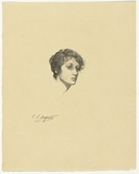 Artist: b'Allport, C.L.' | Title: b'(Study of a head in profile).' | Date: c.1908 | Technique: b'lithograph, printed in black ink, from one stone'