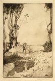 Artist: b'Paul, Dorothy Ellsmore.' | Title: b'(Picnic by the shore)' | Date: c.1930 | Technique: b'etching and foul biting, printed in brown ink with plate-tone, from one plate'