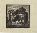 Artist: b'LINDSAY, Lionel' | Title: b'The siding' | Date: 1923 | Technique: b'wood-engraving, printed in black ink, from one block' | Copyright: b'Courtesy of the National Library of Australia'