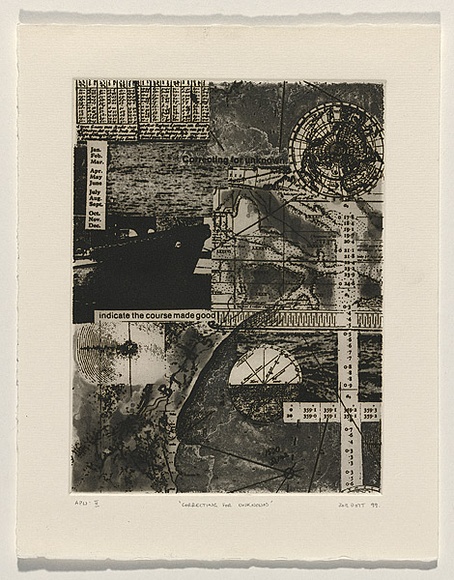 Artist: b'DOTT, Robert' | Title: b'Correcting for unknown' | Date: 1999, October - November | Technique: b'photo-etching, printed in sepia ink, from one plate'