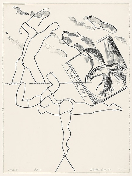 Artist: b'Wallace-Crabbe, Robin.' | Title: b'Return' | Date: 1982 | Technique: b'lithograph, printed in black ink, from one stone' | Copyright: b'\xc2\xa9 Robin Wallace-Crabbe, Licensed by VISCOPY, Australia'