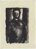 Artist: b'MADDOCK, Bea' | Title: b'Self portrait' | Date: 1961 | Technique: b'lithograph worked in crayon and touche, printed in black ink, from one stone'