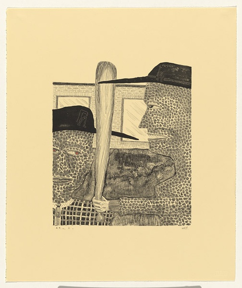 Artist: Hay, Bill | Title: Baseball boys | Date: 1992, April - May | Technique: lithograph, printed in black ink, from one stone; handcoloured