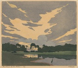 Artist: b'WEBB, A.B.' | Title: b'The haunt of the heron' | Date: c.1920 | Technique: b'woodcut, printed in colour in the Japanese manner, from five blocks'