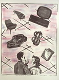 Artist: b'McKeever, Johanne.' | Title: b'From baby boomer to consumer' | Date: 1992, February | Technique: b'lithograph, printed in colour, from three stones'