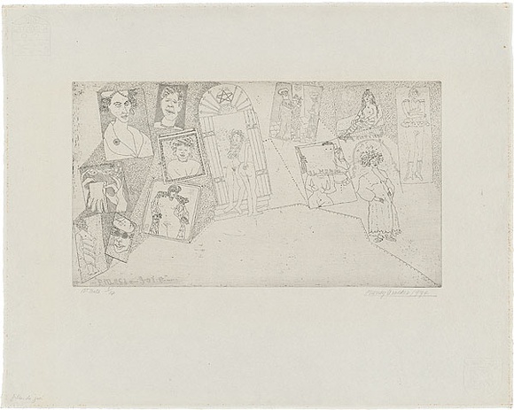 Artist: b'WALKER, Murray' | Title: b'Filles de Joie.' | Date: 1974 | Technique: b'etching, printed in black ink, from one plate'
