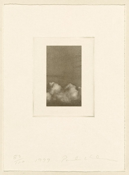 Title: b'Cloud 1' | Date: 1999 | Technique: b'photo-etching, printed in gold and graphite dust, from one plate'