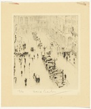 Artist: b'Barker, David.' | Title: b'Old Martin Place.' | Date: 1929 | Technique: b'drypoint, printed in brown ink, from one plate'