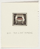 Artist: Mombassa, Reg. | Title: Stool on stool | Date: 2002 | Technique: etching and aquatint, printed in black ink, from one plate; additional hand-colouring