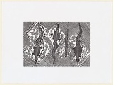 Artist: b'Wilfred, Rex.' | Title: b'Three baru' | Date: c.2001 | Technique: b'linocut, printed in black ink, from one block'