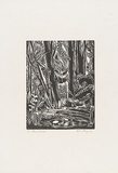 Artist: b'MEYER, Bill' | Title: b'Donna track' | Date: 1968 | Technique: b'linocut, printed in black ink, from reduction block process' | Copyright: b'\xc2\xa9 Bill Meyer'