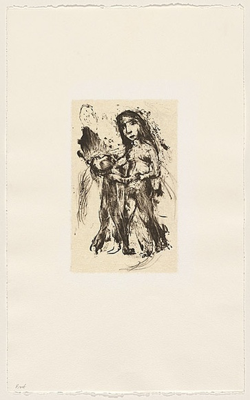 Artist: Shead, Garry. | Title: The gathering I | Date: c.1997-98 | Technique: lithograph, printed in brown ink, from one stone; chine colle | Copyright: © Garry Shead