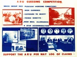 Artist: UNKNOWN | Title: ARU guessing competition...Support the A.R.U. per way log of claims. | Date: 1979 | Technique: screenprint, printed in colour, from two stencils