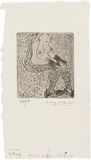 Artist: b'WALKER, Murray' | Title: b'Dianne, gloves and stockings.' | Date: 1967 | Technique: b'etching, printed in black ink, from one plate'