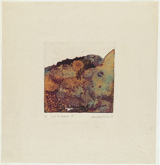 Artist: b'Hodgkinson, Frank.' | Title: b'Inside the landscape III' | Date: 1971 | Technique: b'hard ground, deep etch, printed in colour, from one plate by the oil viscosity technique'