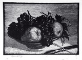 Artist: b'LINDSAY, Lionel' | Title: b'Fruit piece' | Date: 1925 | Technique: b'wood-engraving, printed in black ink, from one block' | Copyright: b'Courtesy of the National Library of Australia'