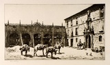 Artist: LINDSAY, Lionel | Title: The Convent of Huelgas near Bourgos | Date: 1927 | Technique: drypoint, printed in brown ink, from one plate | Copyright: Courtesy of the National Library of Australia