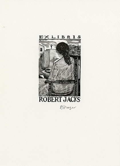 Artist: b'Frazer, David.' | Title: b'Robert Jacks' | Date: 2001 | Technique: b'wood-engraving, printed in black in, from one block'