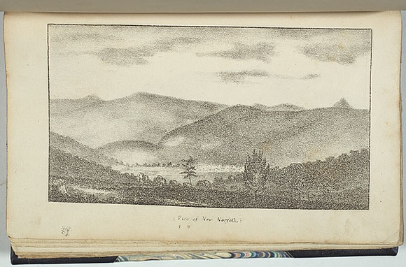 Title: View of New Norfolk. | Date: 1834 | Technique: lithograph, printed in black ink, from one stone