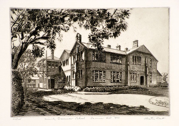 Artist: b'PLATT, Austin' | Title: b'Trinty Grammar School, Summer Hill' | Date: 1937 | Technique: b'etching, printed in black ink, from one plate'