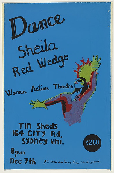 Artist: UNKNOWN | Title: Dance - Tin sheds | Date: 1977 | Technique: screenprint, printed in colour, from multiple stencils