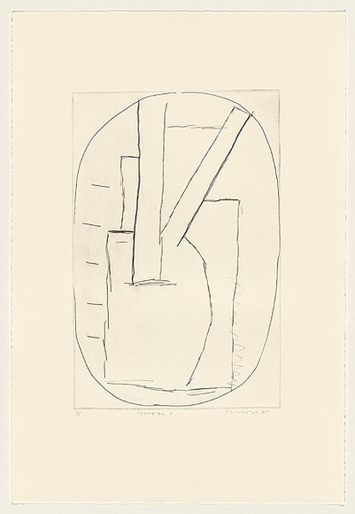 Title: b'Guitar 1' | Date: 1985 | Technique: b'drypoint, printed in black ink, from one perspex plate'