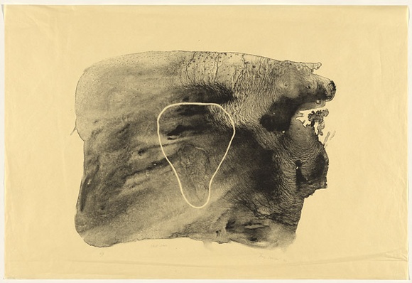 Artist: b'Watson, Judy.' | Title: b'Skull cave' | Date: 1994 | Technique: b'lithograph, printed in black ink, from one stone' | Copyright: b'\xc2\xa9 Judy Watson. Licensed by VISCOPY, Australia'