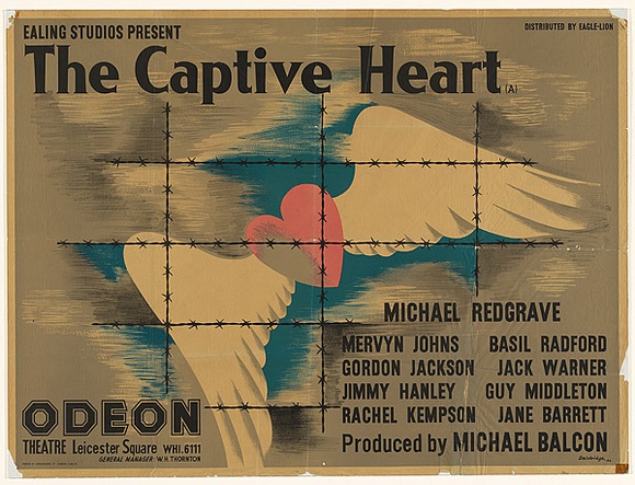 Artist: b'Bainbridge, John.' | Title: b'The Captive heart. An Ealing studios film.' | Date: c.1950 | Technique: b'lithograph, printed in colour, from multiple stones [or plates]'