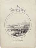 Artist: Boulanger, Edouard Desiree. | Title: The European march. [view of Sydney Heads and harbour.] | Date: (1857) | Technique: lithograph, printed in black ink, from one stone