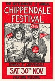 Artist: b'Vance, Karen.' | Title: bThe Settlement's 12th annual Chippendale Festival. | Date: 1985 | Technique: b'screenprint, printed in colour, from two stencils'