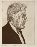 Artist: b'Miller, Lewis.' | Title: b'Gareth Sansom' | Date: 1994 | Technique: b'etching, printed in black ink, from one plate' | Copyright: b'\xc2\xa9 Lewis Miller. Licensed by VISCOPY, Australia'