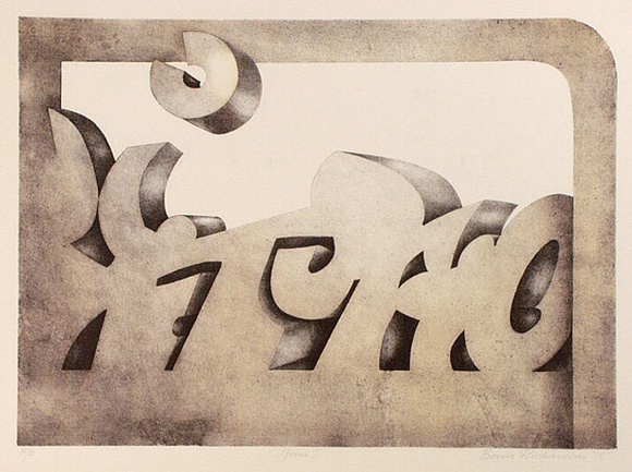 Artist: b'RICHARDSON, Berris' | Title: b'Form I' | Date: 1975 | Technique: b'lithograph, printed in colour, from two plates'