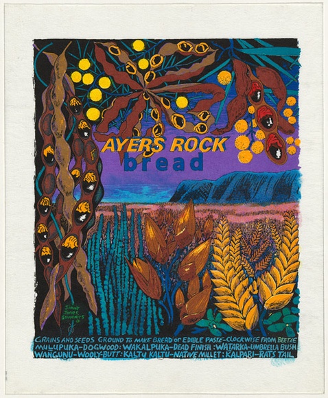 Artist: b'WORSTEAD, Paul' | Title: b'Ayers Rock Bread' | Date: 1985 | Technique: b'screenprint, printed in colour, from six stencils' | Copyright: b'This work appears on screen courtesy of the artist'