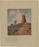 Artist: b'URE SMITH, Sydney' | Title: b'The old mill at Mt Gilead near Campbell Town, NSW' | Date: 1913 | Technique: b'lithograph, printed in black ink, from one stone; hand-coloured'