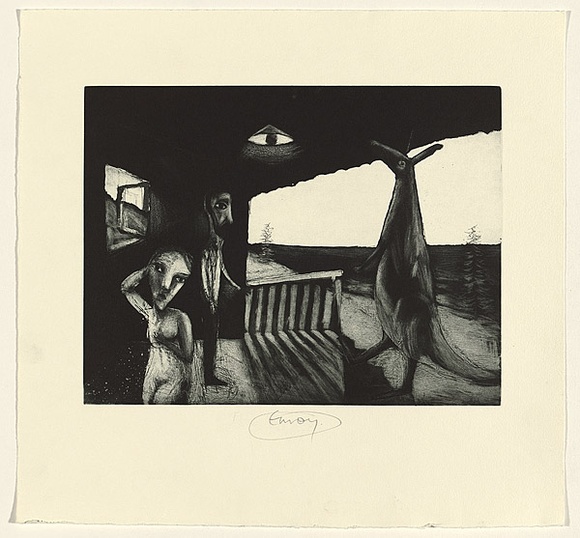 Artist: b'Shead, Garry.' | Title: b'Envoy' | Date: 1994 | Technique: b'etching and aquatint, printed in black ink, from one plate' | Copyright: b'\xc2\xa9 Garry Shead'