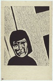 Artist: MADDOCK, Bea | Title: Street crossing | Date: 1966 | Technique: woodcut, printed in black ink by hand-burnishing, from one compostion board (masonite) block