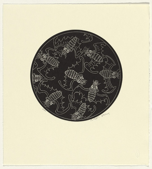 Artist: b'Law, Roger.' | Title: b'Not titled [large bats].' | Date: 2005 | Technique: b'etching and aquatint, printed in black ink, from one plate'