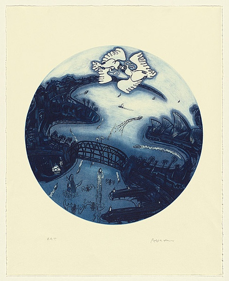 Artist: b'Law, Roger.' | Title: b'(Circular Quay)' | Date: 2005 | Technique: b'etching and aquatint, printed in colour, from one plate'