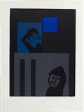 Artist: b'MADDOCK, Bea' | Title: b'12 midnight' | Date: 1968 | Technique: b'screenprint, printed in colour, from four stencils'
