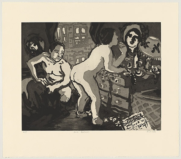 Title: b'Paris bedroom' | Date: 2011 | Technique: b'etching, solvent-lift and aquatint, printed in black ink, from one copper plate'